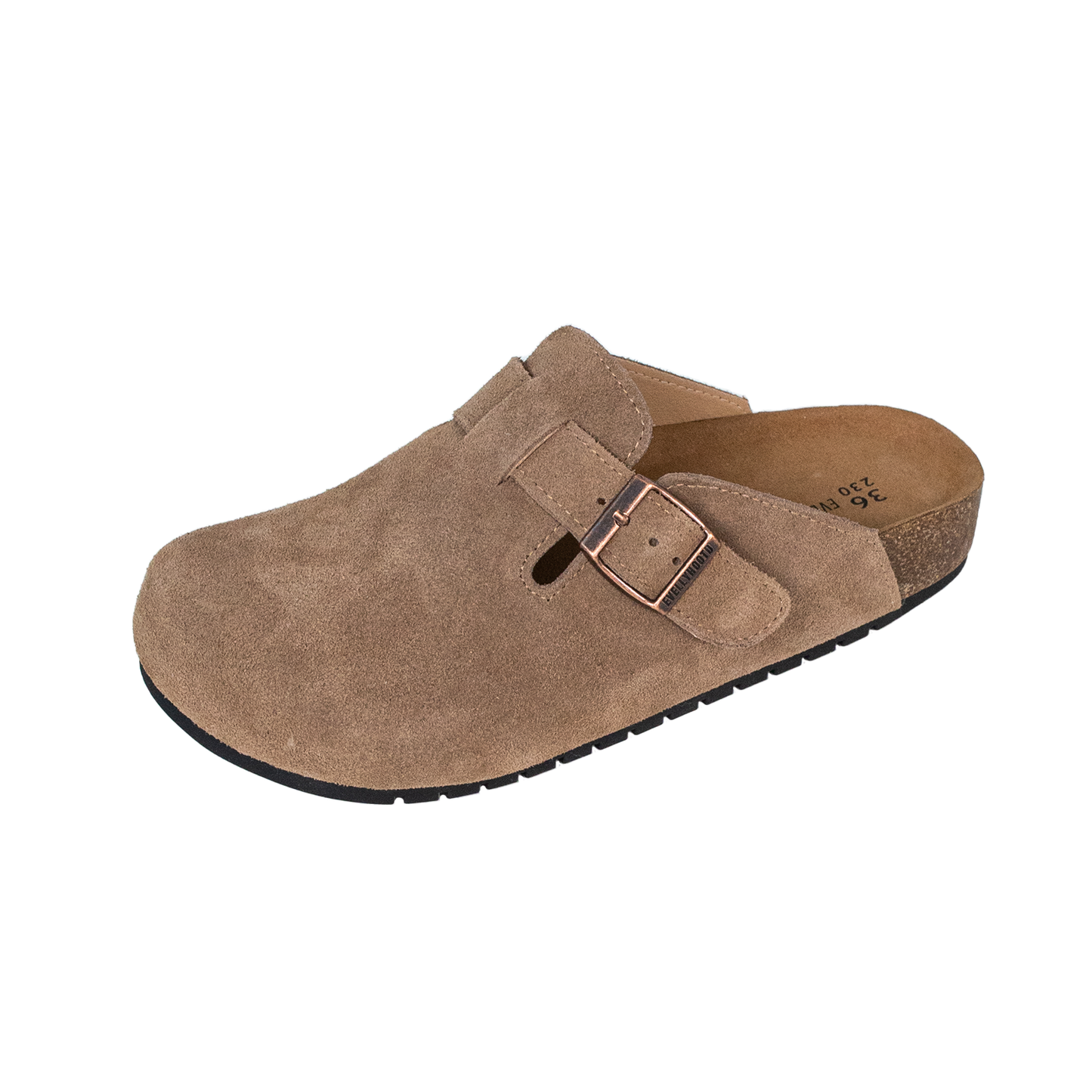 8555 Closed Round Toe Suede Cork Clogs