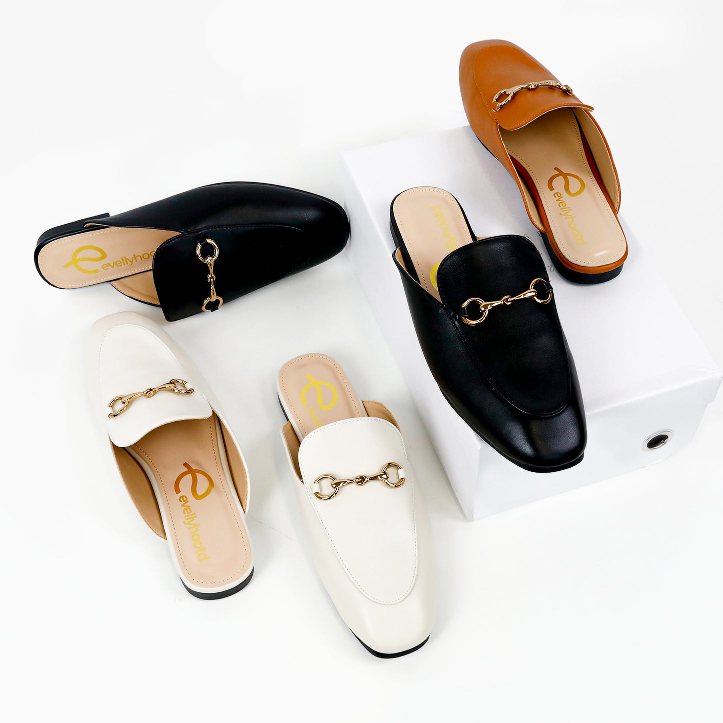 8001 Prince Mules Pointed Toe Snaffle-Trim Backless Loafers