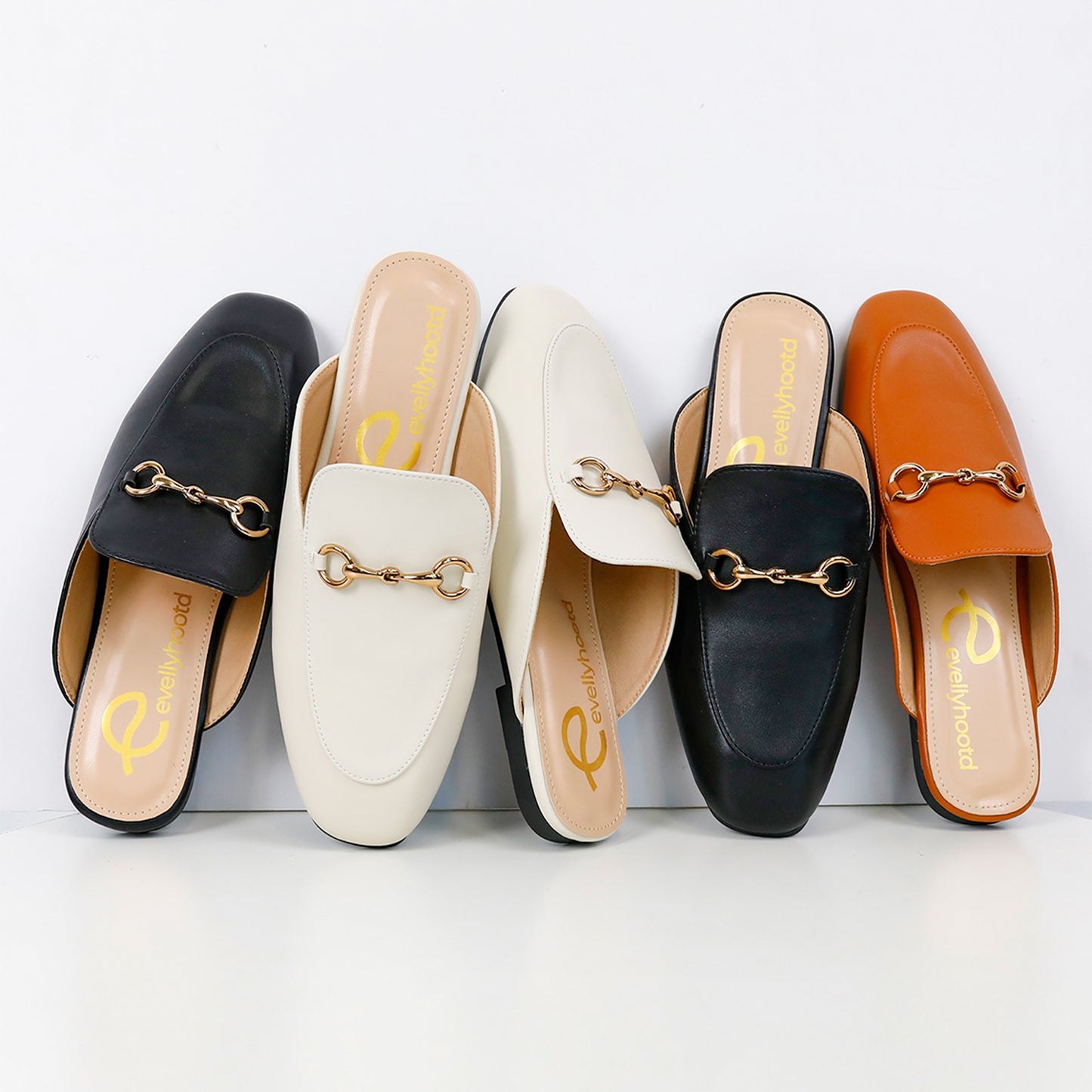 8001 Prince Mules Pointed Toe Snaffle-Trim Backless Loafers
