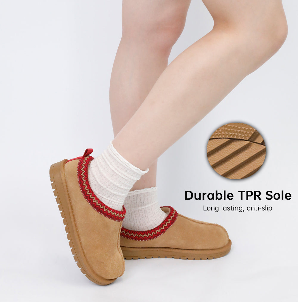 2409 Suede Braided Fluffy Slip-on Slipper Shoes
