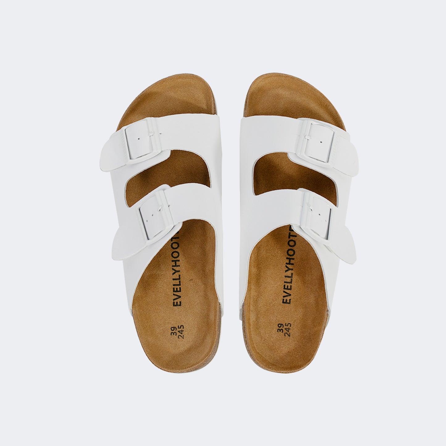 2501 Open Toe Dual Buckle Cork Sandals