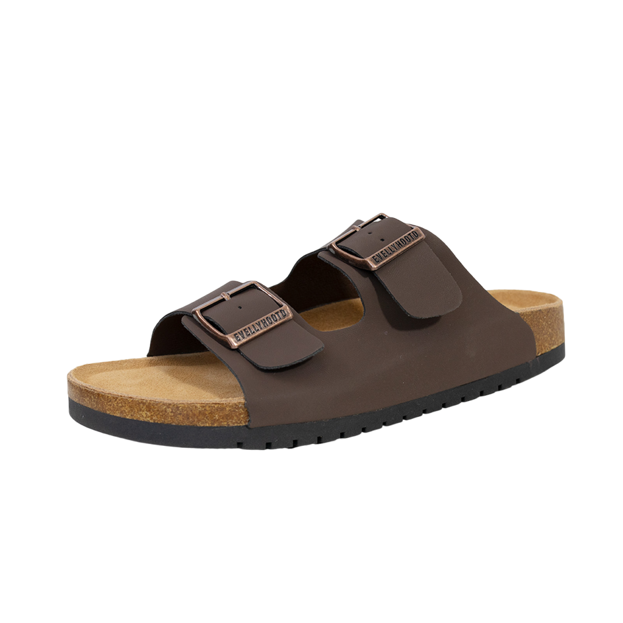2501 Open Toe Dual Buckle Cork Sandals