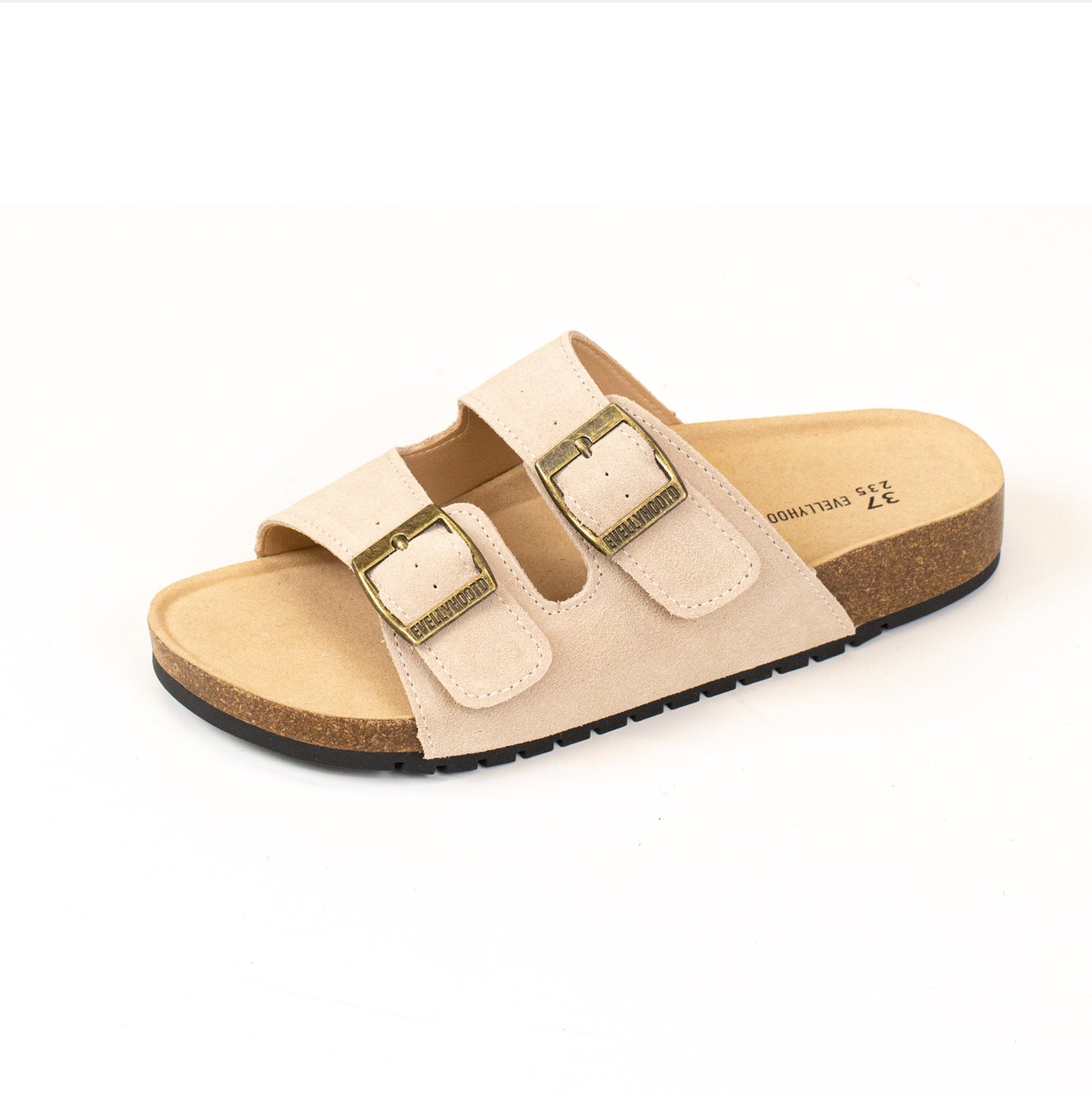 8333 Open Toe Suede Dual Buckle Sandals