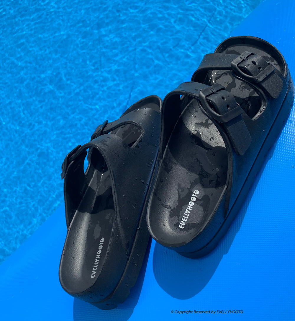 Platform EVA Dual Buckle Beach Slides
