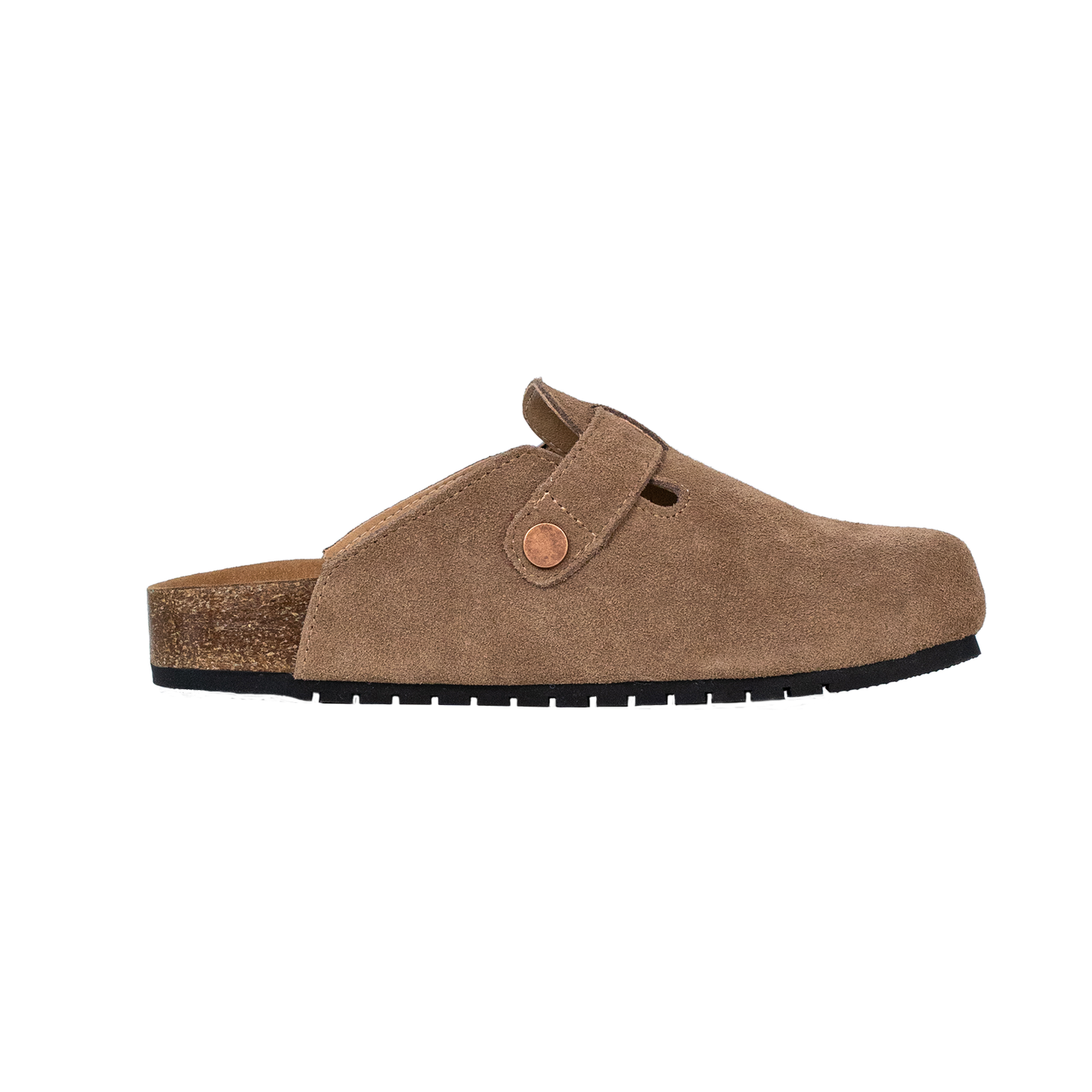 8555 Closed Round Toe Suede Cork Clogs