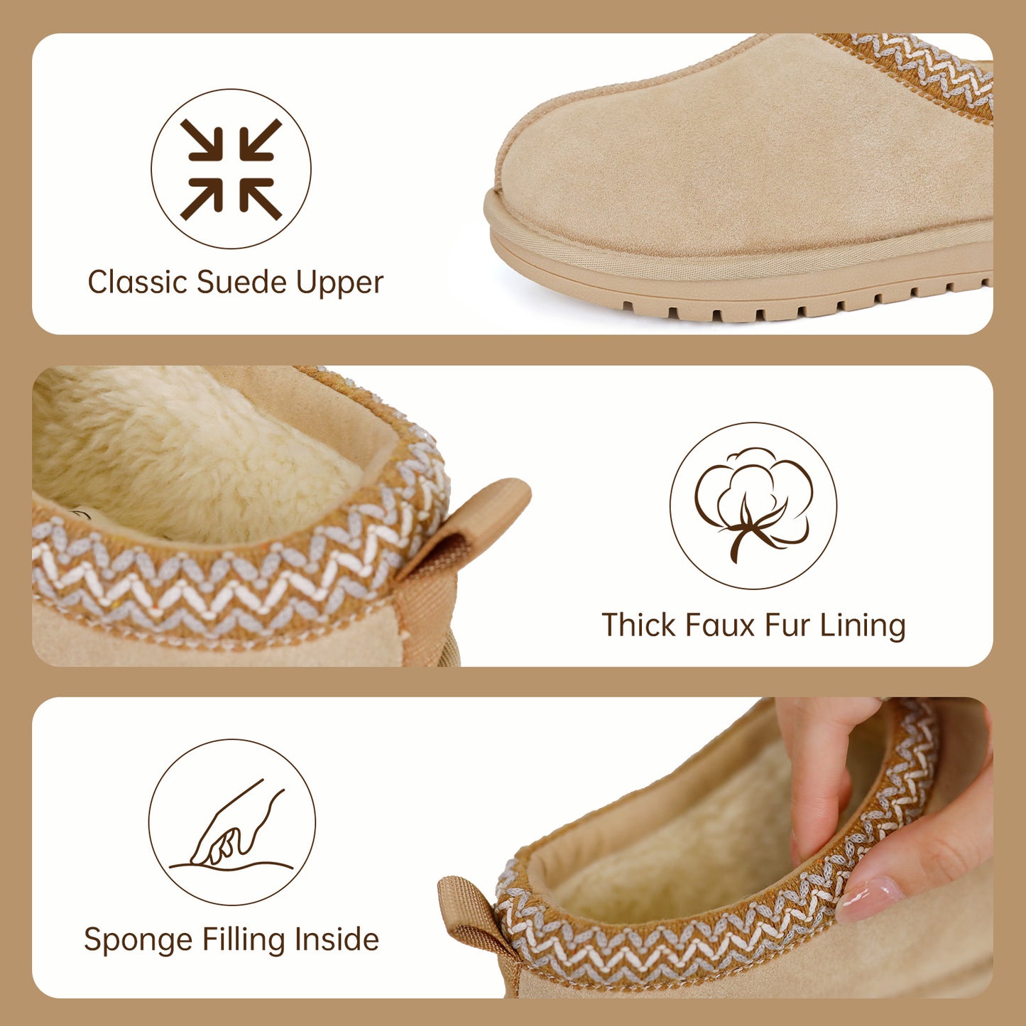 2409 Suede Braided Fluffy Slip-on Slipper Shoes