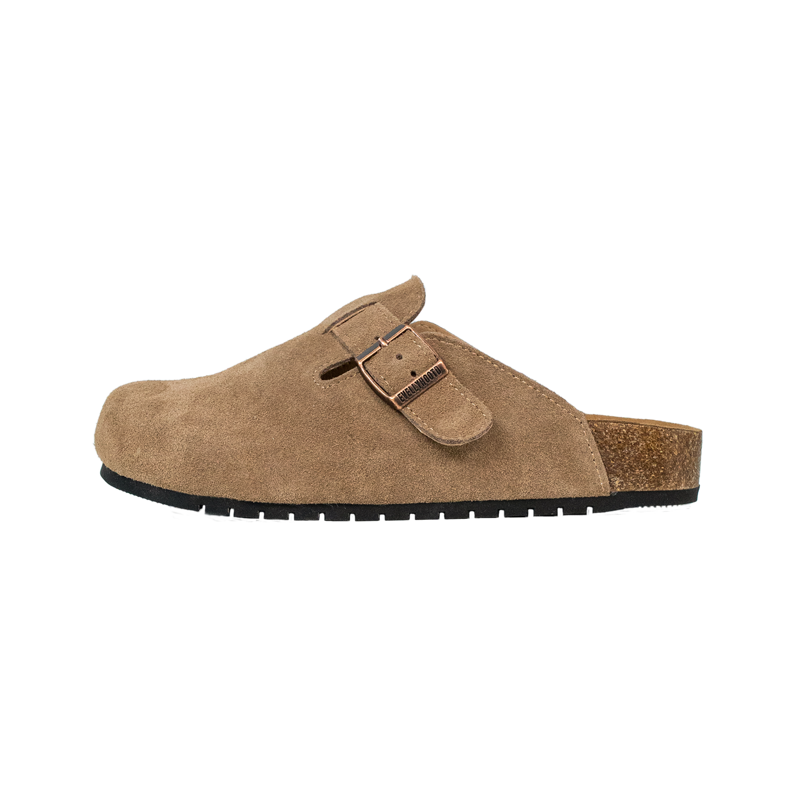 Barton Closed Round Toe Suede Cork Clogs evellyhootd