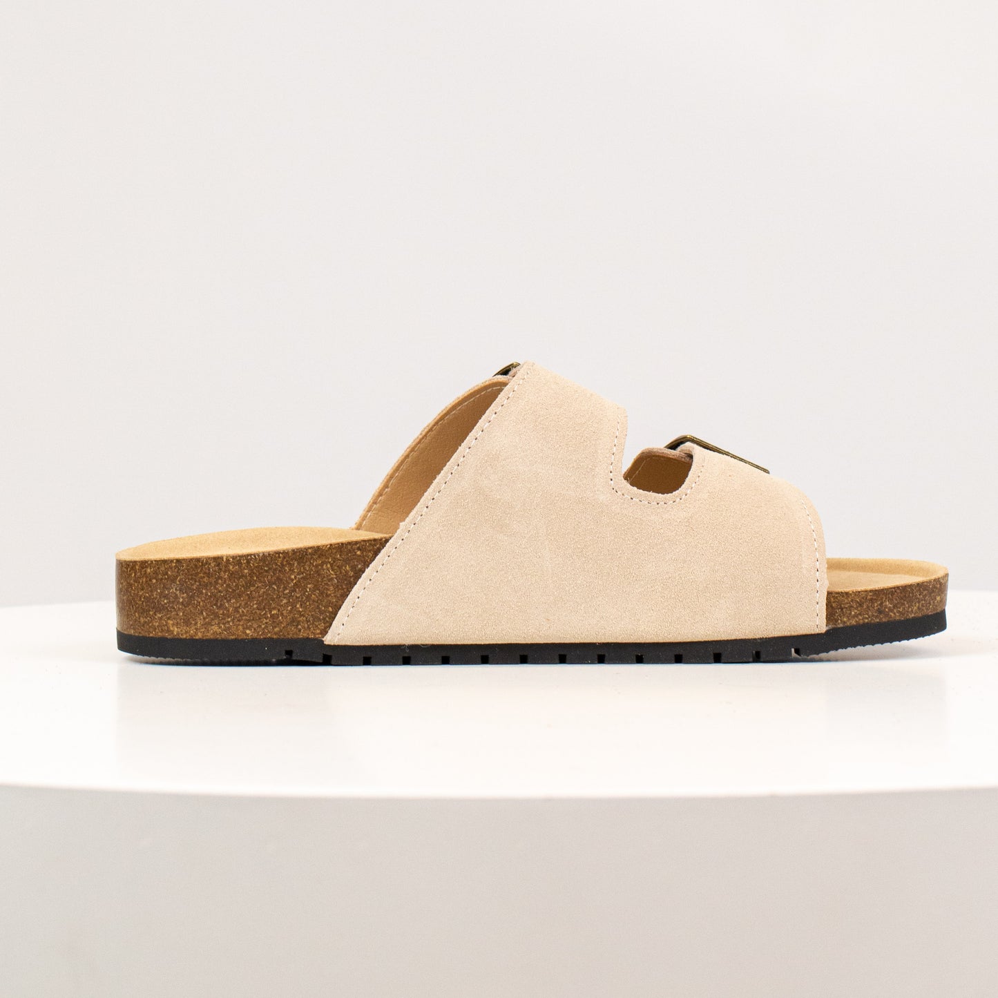8333 Open Toe Suede Dual Buckle Sandals
