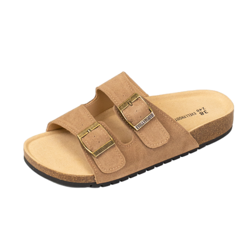 8333 Open Toe Suede Dual Buckle Sandals