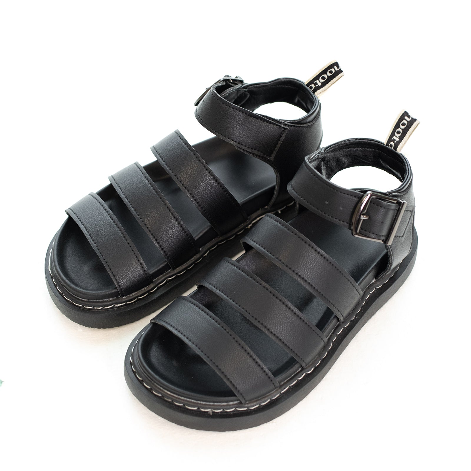 Black discount roman sandals