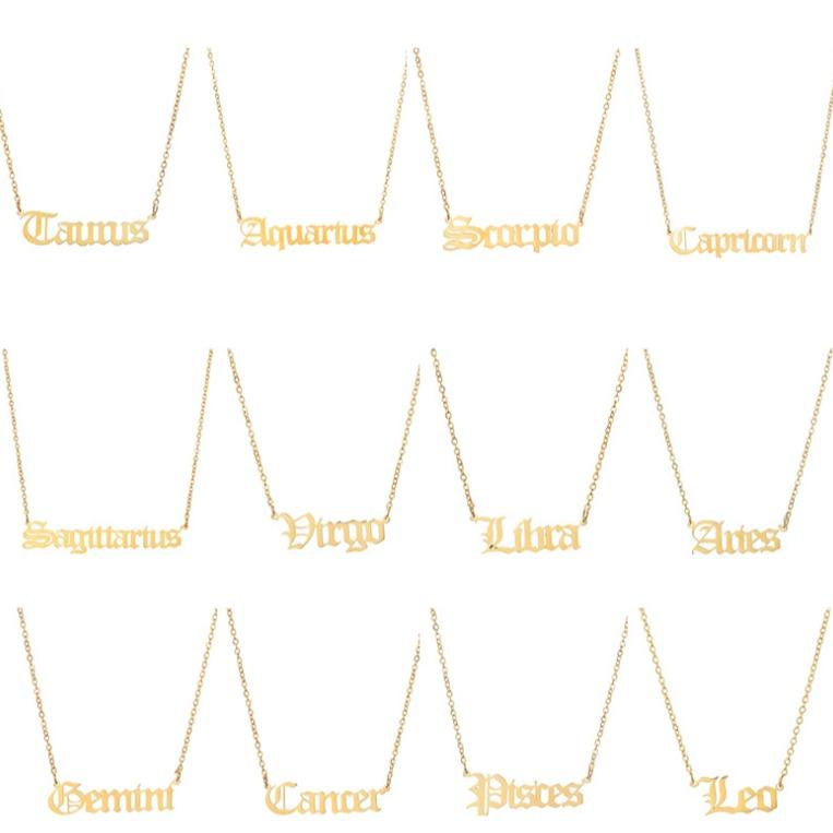 Zodiac Signs Necklace Alloy Electroplating Necklace Jewelry