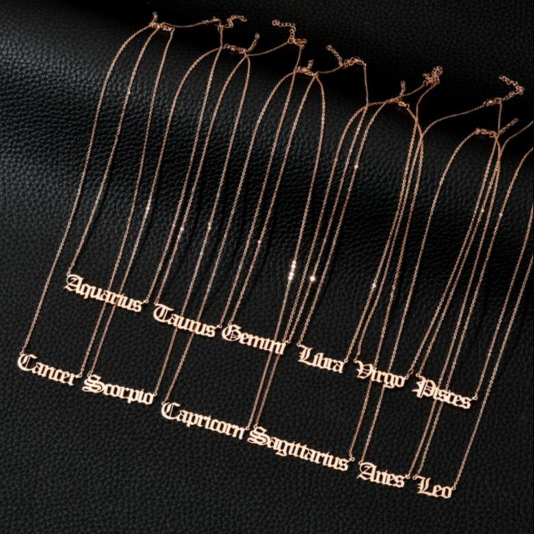 Zodiac Signs Necklace Alloy Electroplating Necklace Jewelry