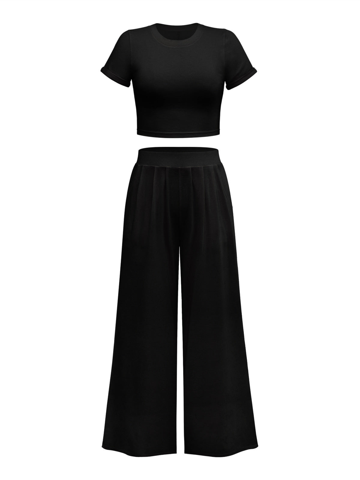Wide Leg Two Pieces Lounge Set Home Wear Sets