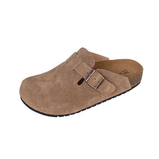 #8555 Closed Round Toe Suede Cork Clogs