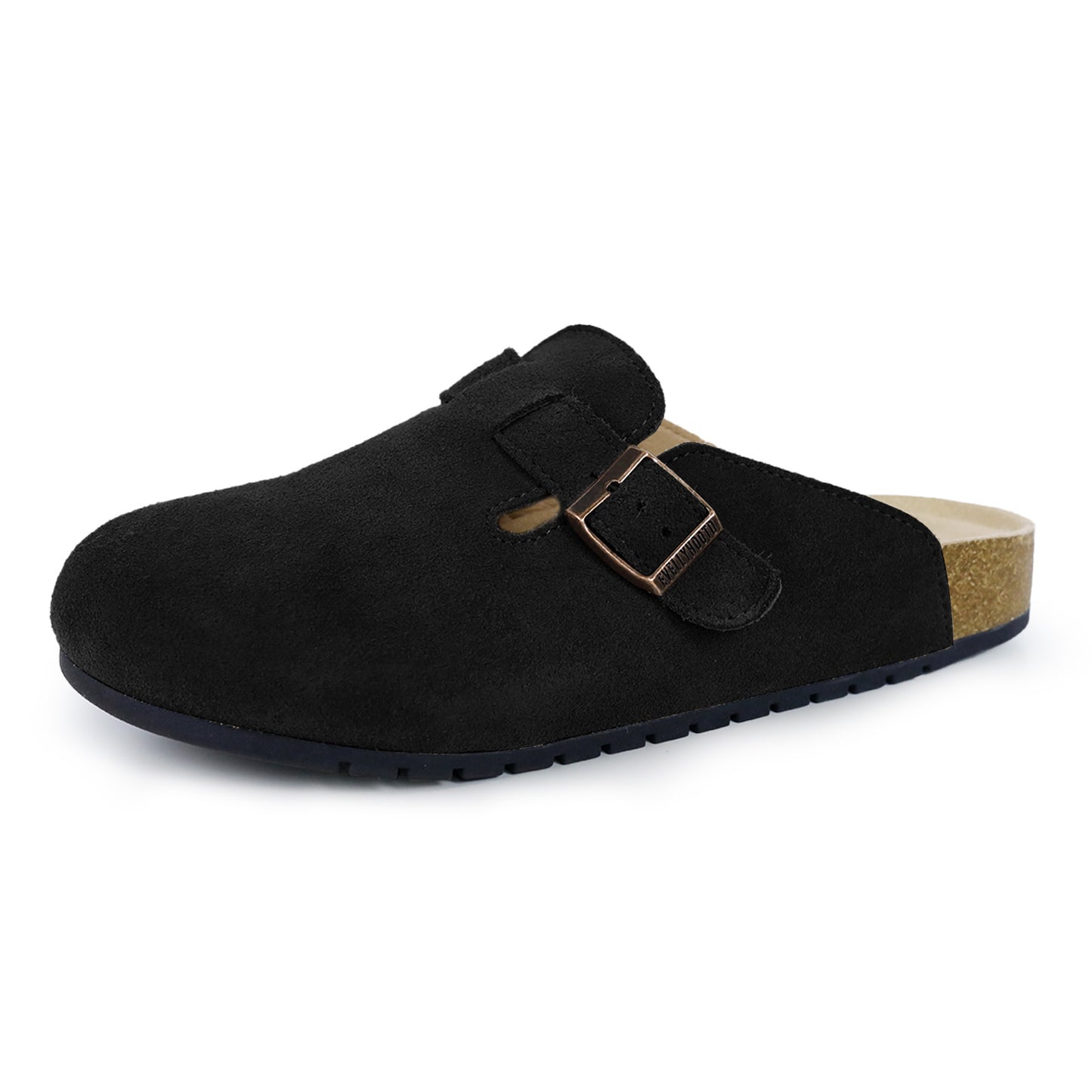 8555 Round Toe Suede Cork Clogs