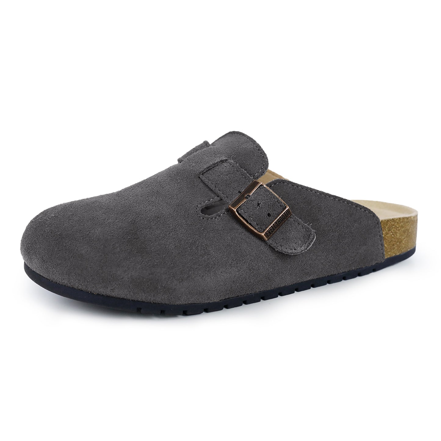 8555 Round Toe Suede Cork Clogs