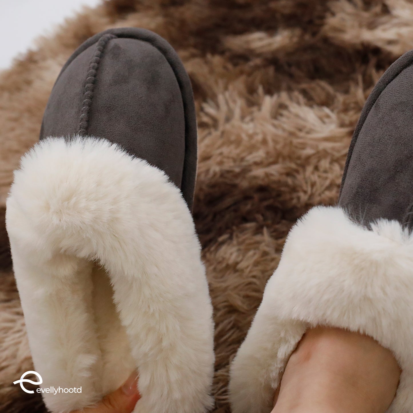 Warm Fleece Slippers Soft Comfy Plush Fur Home Couple Slippers