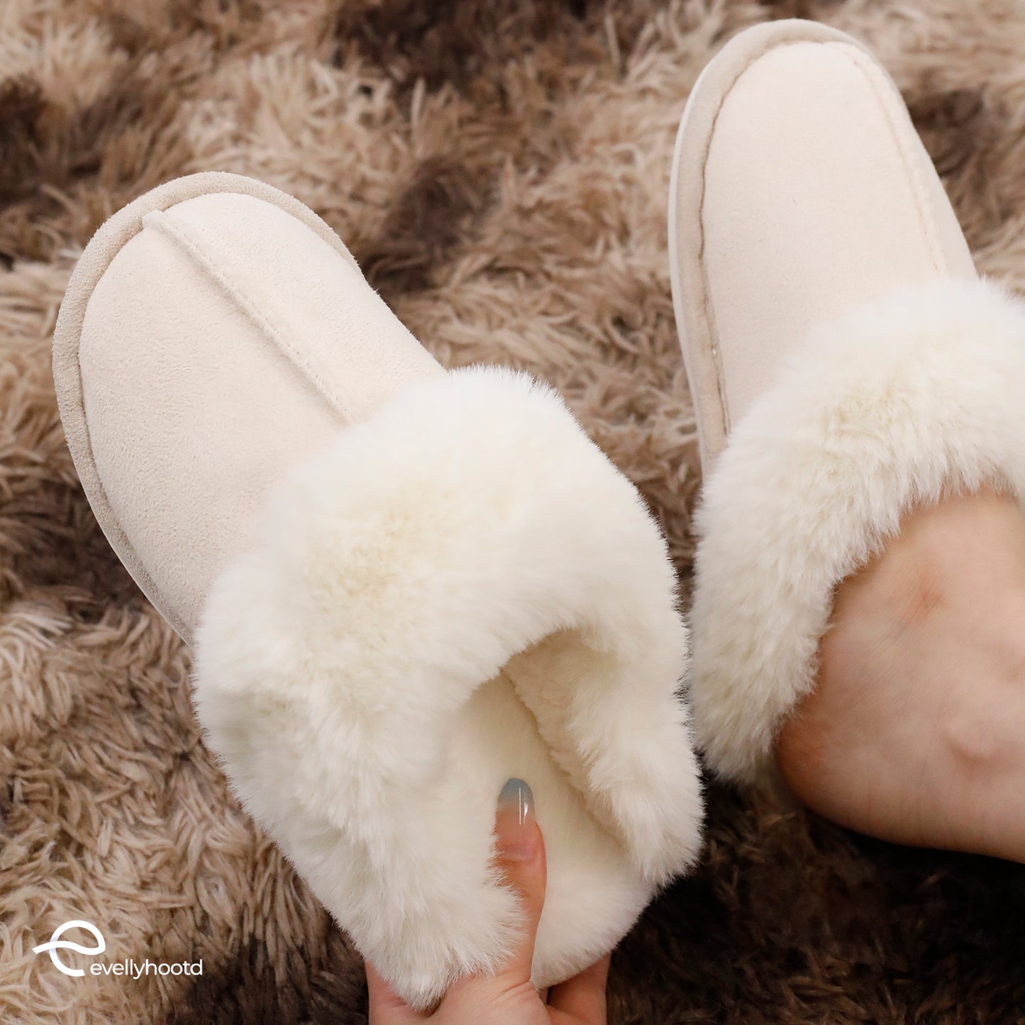 Warm Fleece Slippers Soft Comfy Plush Fur Home Couple Slippers