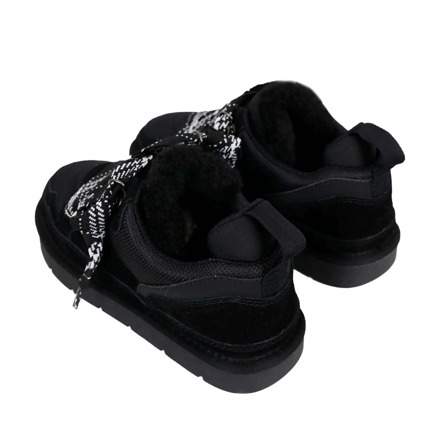 6401 Two-toned Laces Fur Sneakers