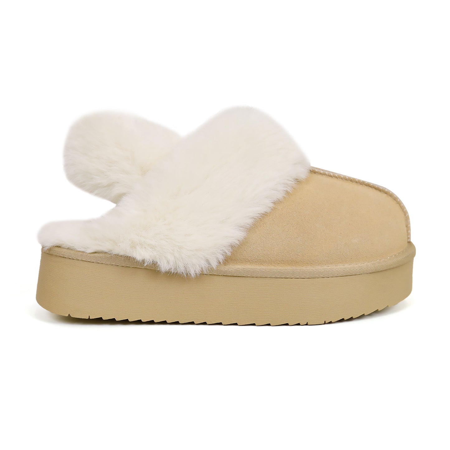 2411 Platform 2-Straps Fur Slipper Shoes