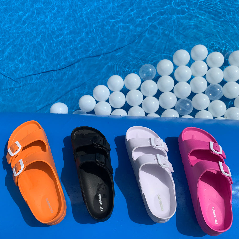 Colin Platform | EVA Double Buckle Lightweight Beach Slides - By EVELLYHOOTD