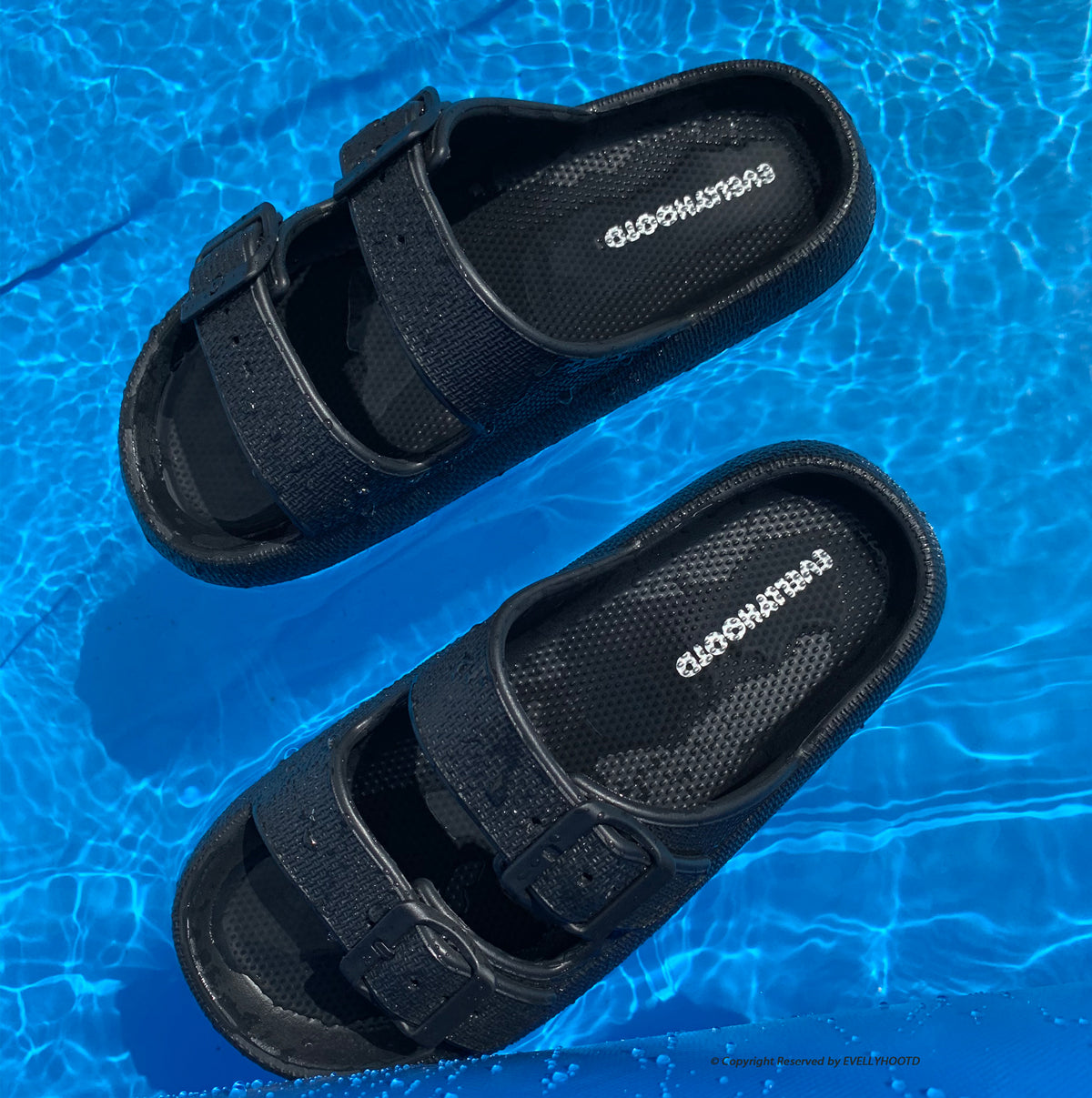 2302 EVA-Strandsandalen mit Doppelschnalle in Wolkenoptik