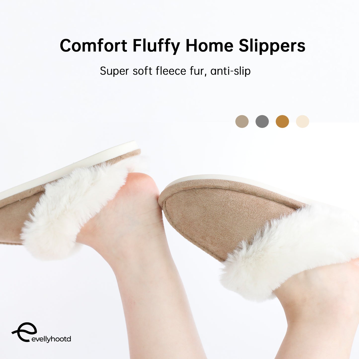 Warm Fleece Slippers Soft Comfy Plush Fur Home Couple Slippers