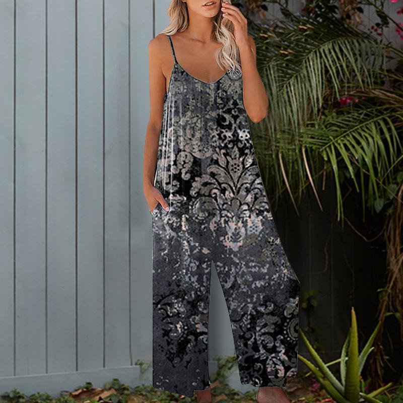 Jumpsuit mit hohem Stretchanteil und weitem Bein