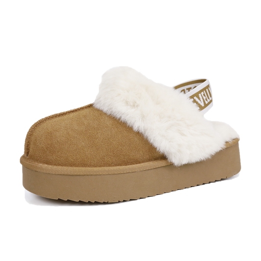 2411 2-Straps Furry Platform