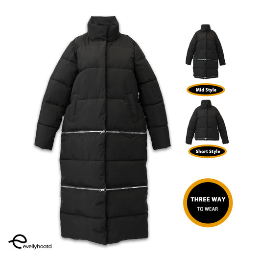 Detachable 3 Ways to Wear Puffer Jacket Winter Warm Padded Coat