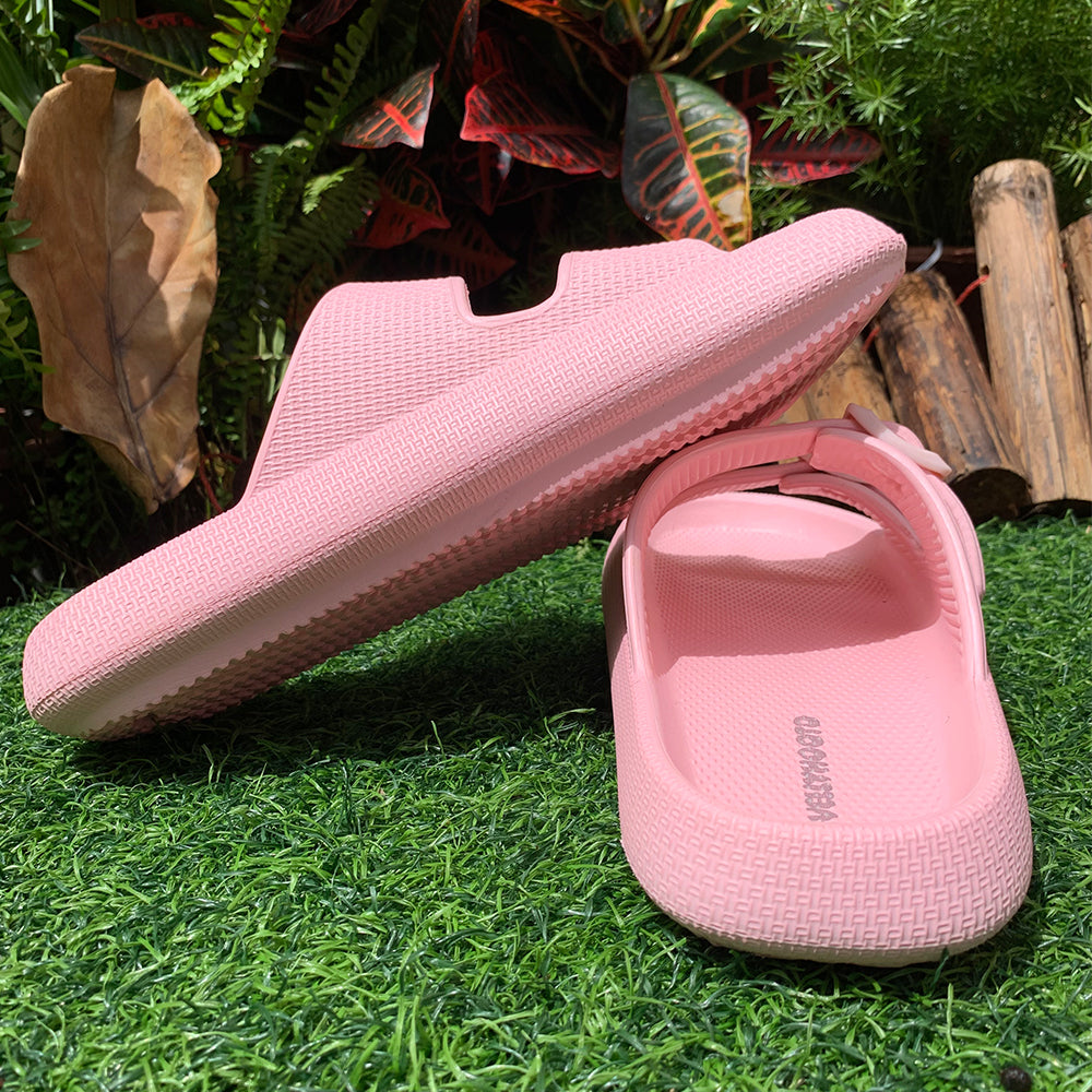 Upton | EVA Double Buckle Strap Adjustable Cloud Slides Non-slip Beach Slippers - By EVELLYHOOTD