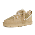 6401 Zweifarbige Schnürsenkel-Sneaker aus Pelz