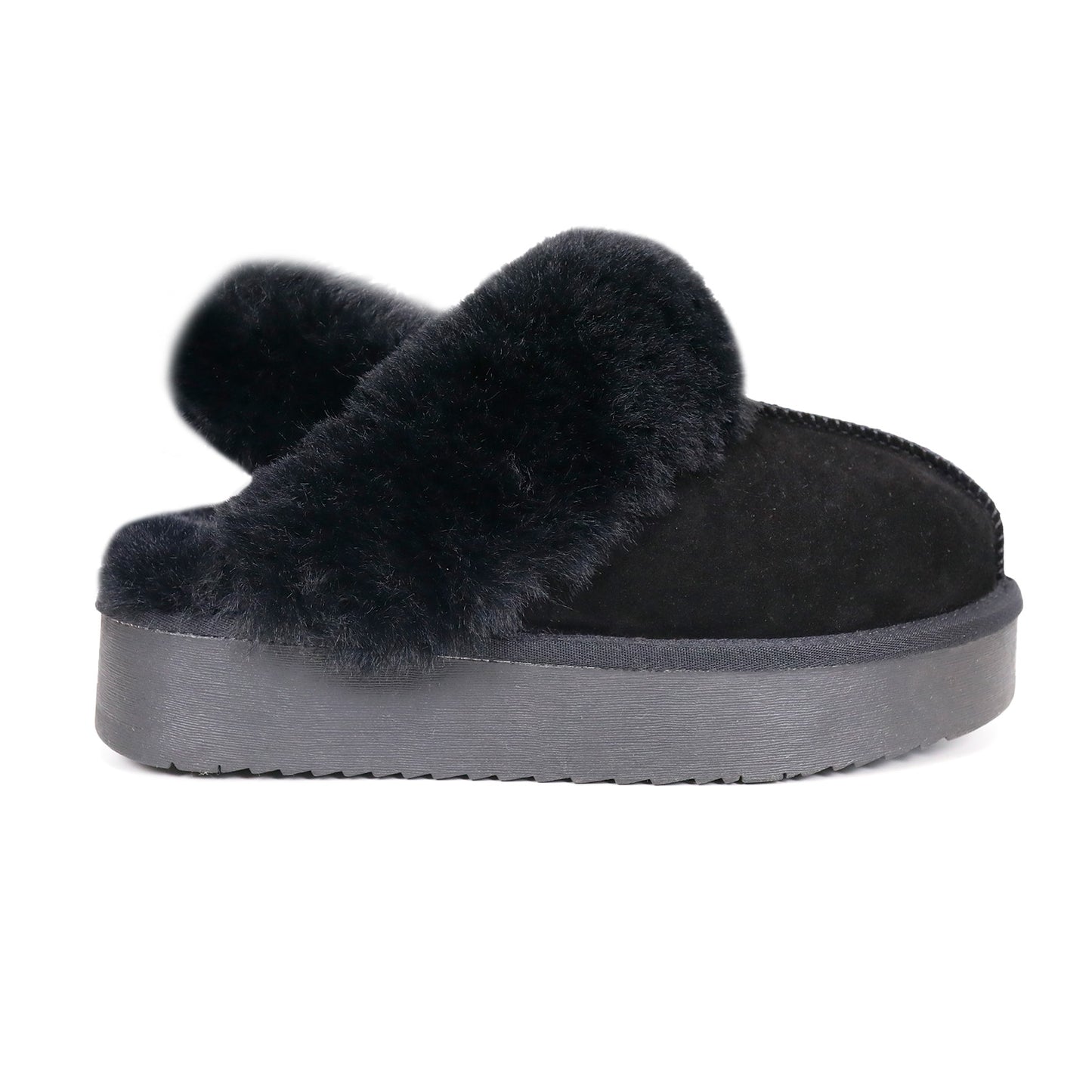 2411 Platform 2-Straps Fur Slipper Shoes