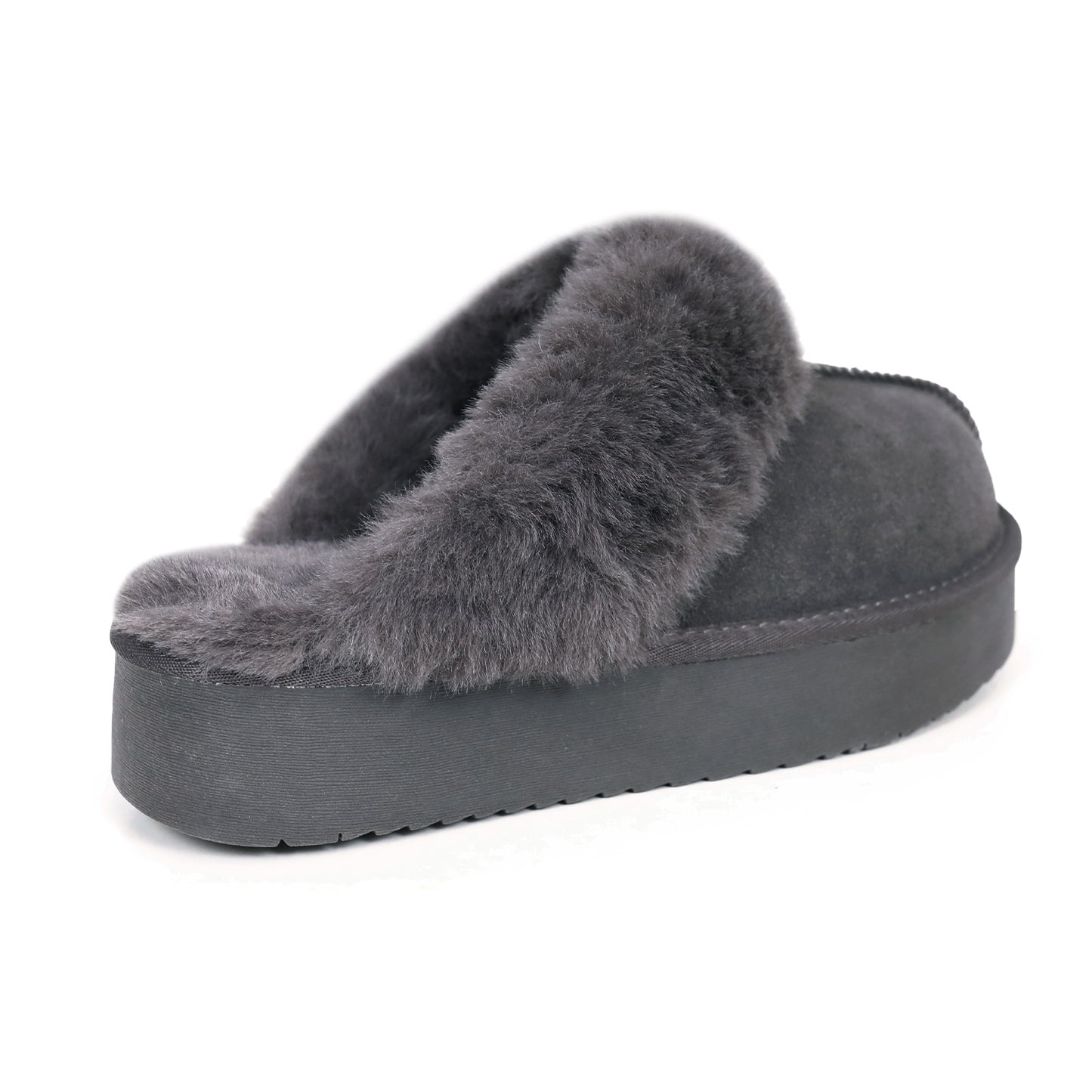 2411 Platform 2-Straps Fur Slipper Shoes