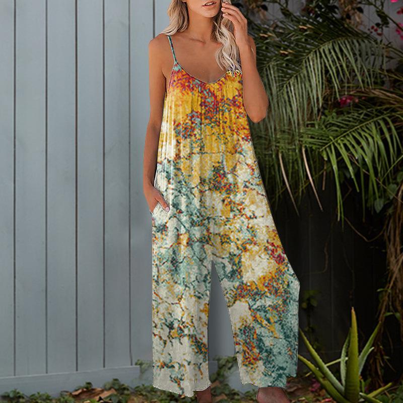 Jumpsuit mit hohem Stretchanteil und weitem Bein