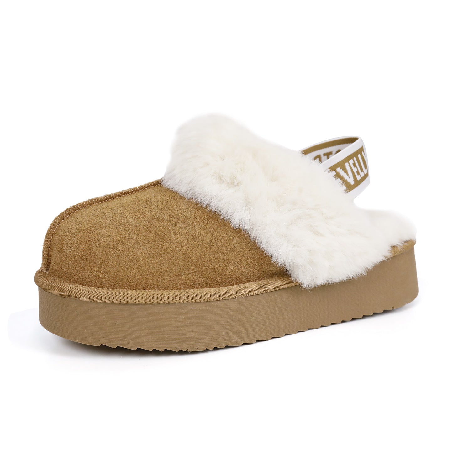2411 Platform 2-Straps Fur Slipper Shoes