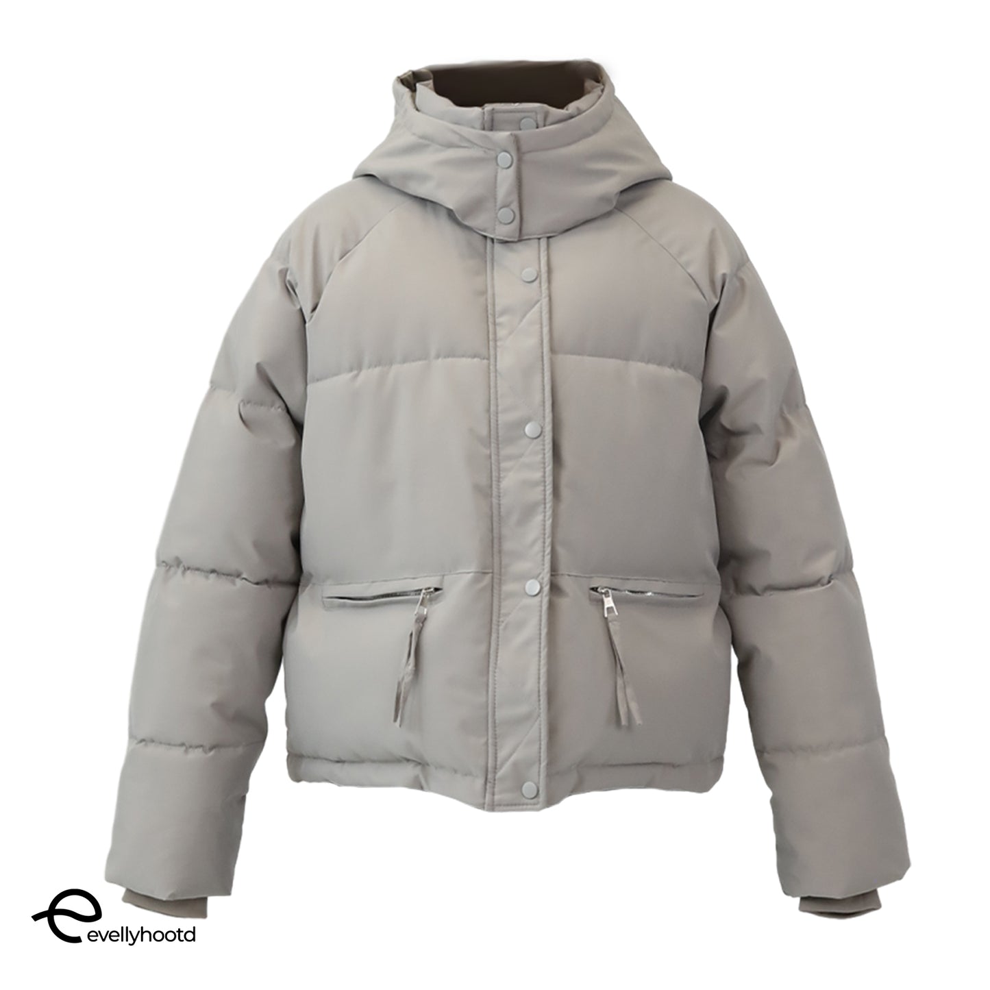 Winter Warm Cotton Puffer Jacket Detachable Hooded Puffer Coat
