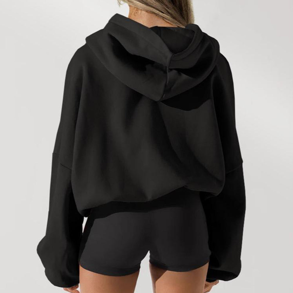 Oversized Cropped Zip Up Cloud Hoodies Sweatshirts