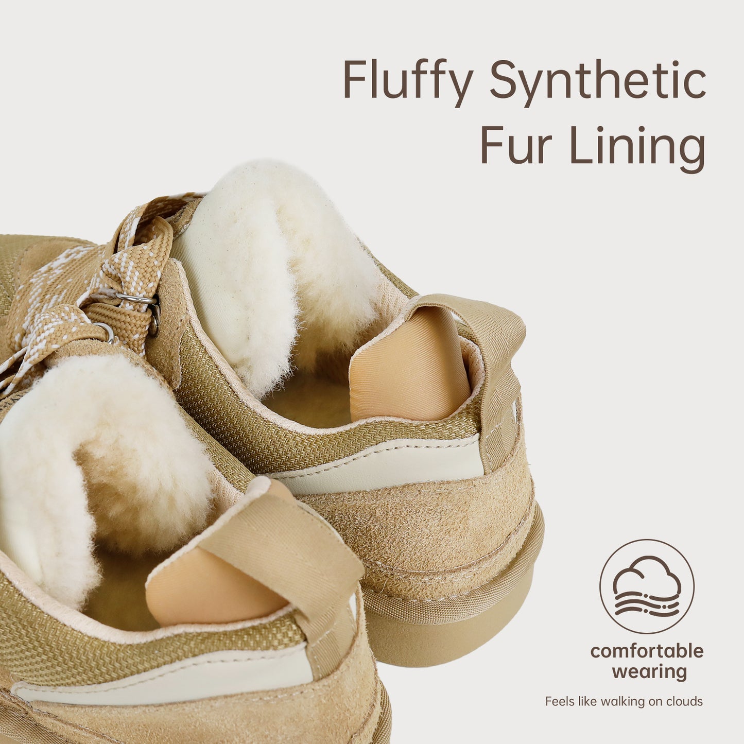 6401 Two-toned Laces Fur Sneakers