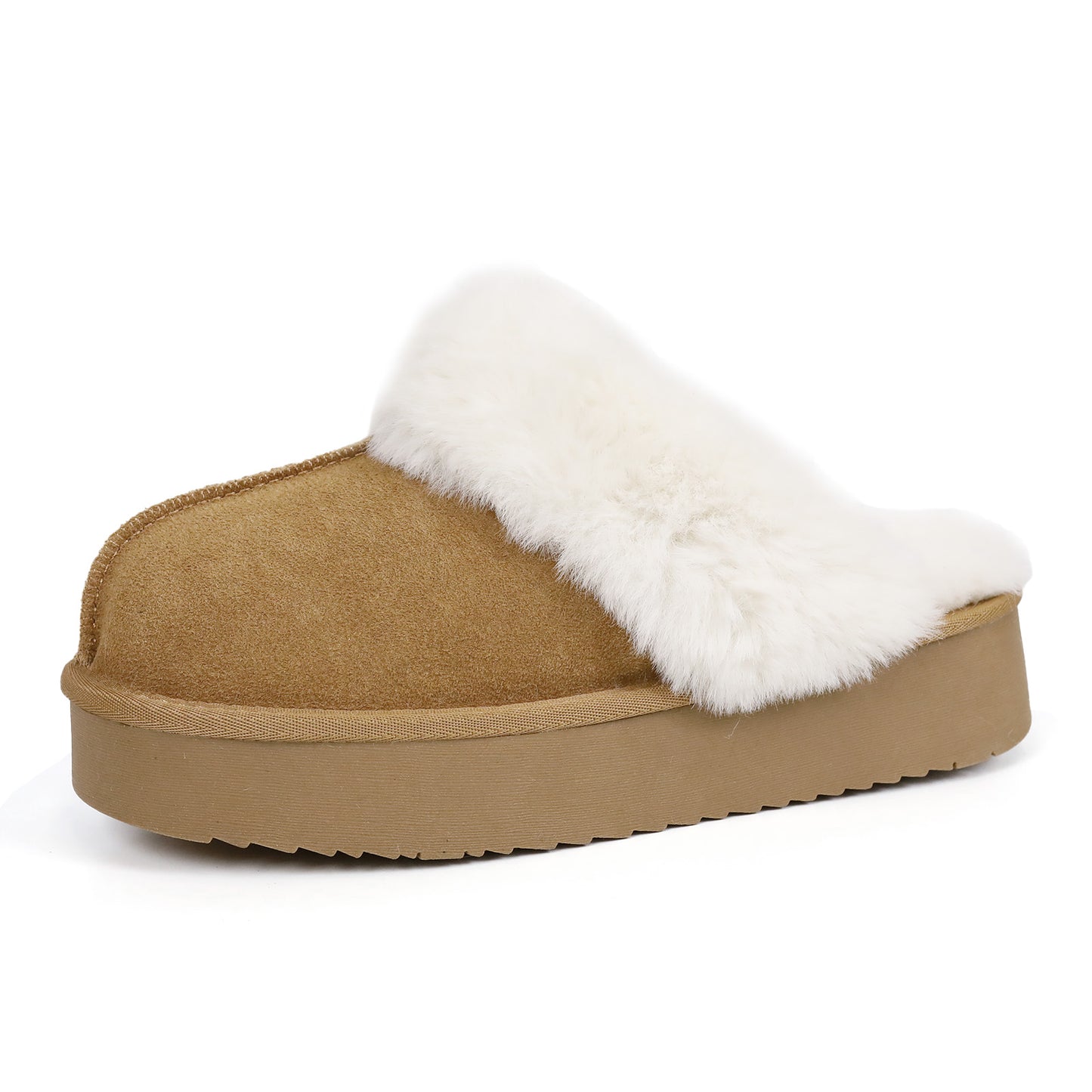 2411 Platform 2-Straps Fur Slipper Shoes