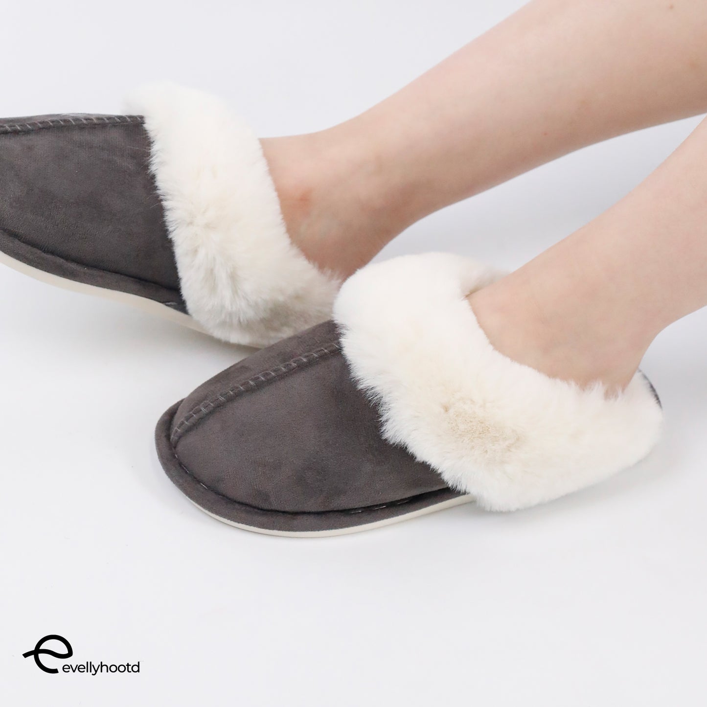 #8666 Warm Fleece Slippers Soft Comfy Plush Home Slippers