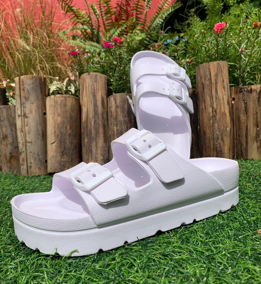 Colin Platform | EVA Double Buckle Lightweight Beach Slides - By EVELLYHOOTD