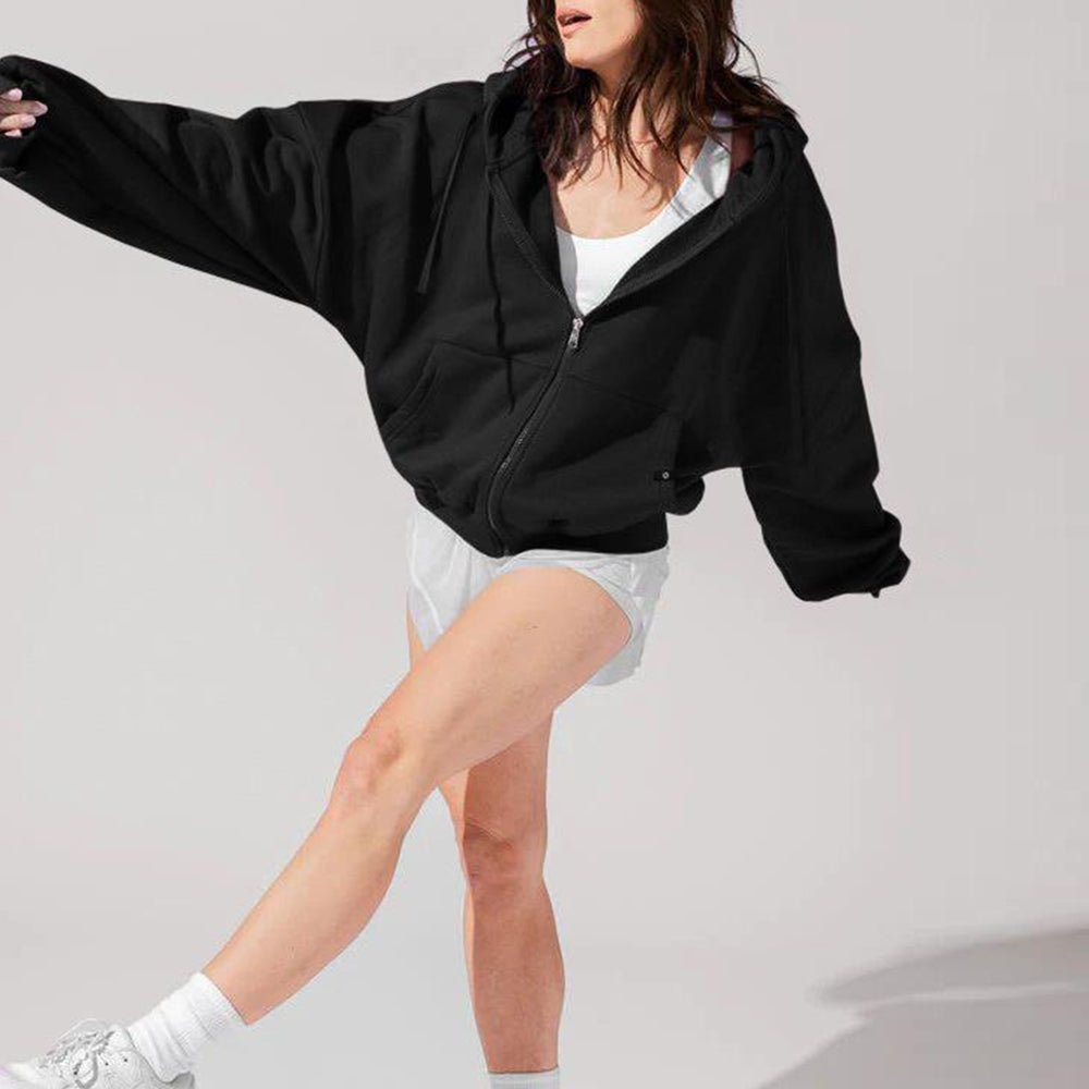 Oversized Cropped Zip Up Cloud Hoodies Sweatshirts