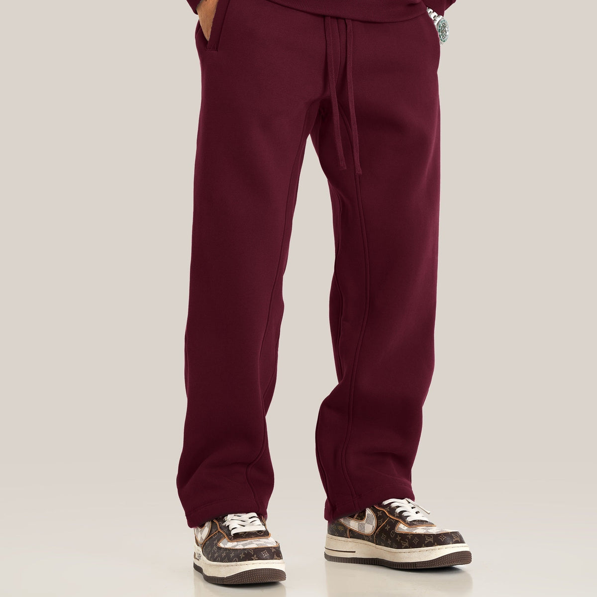 600GSM gerade Fleece-Jogginghose
