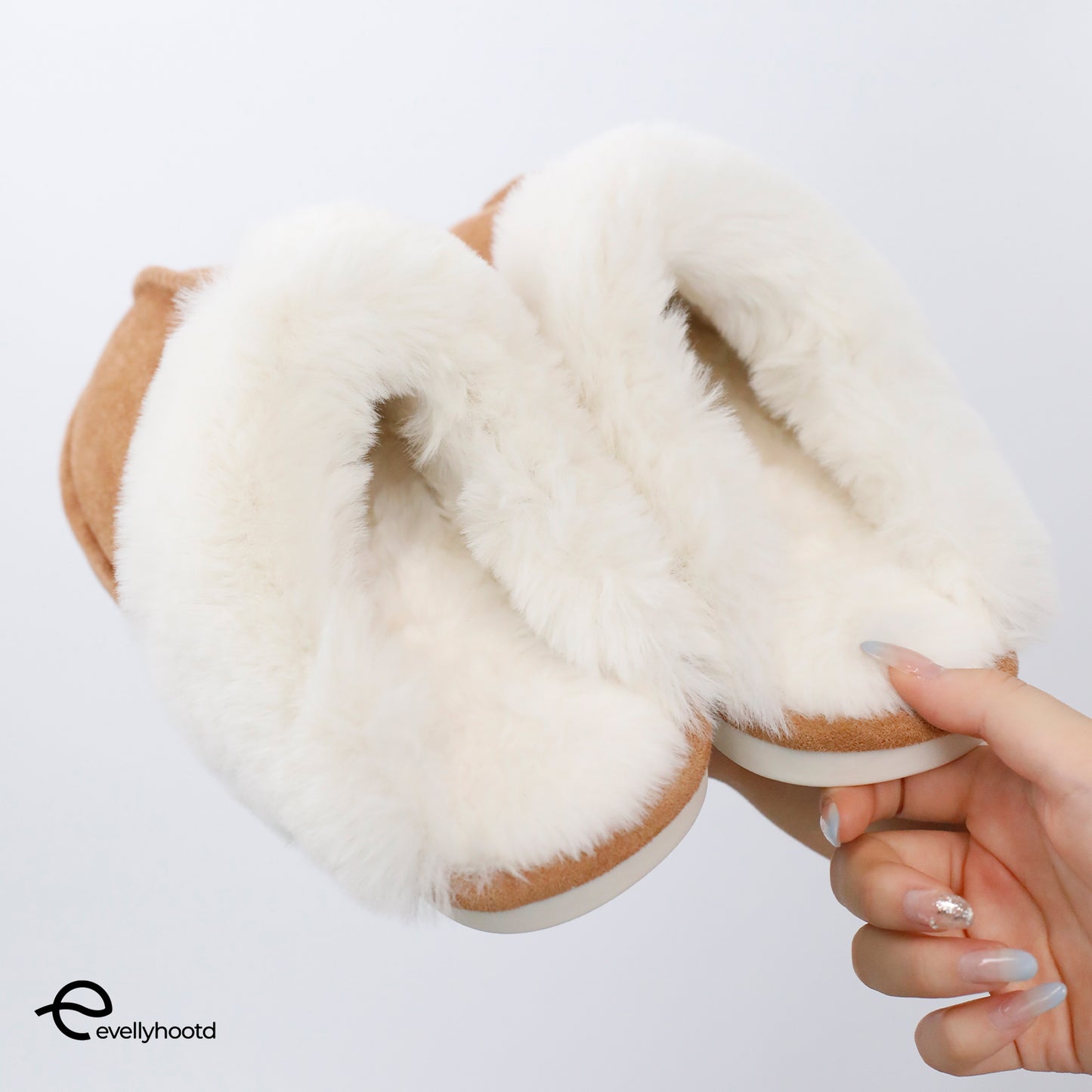 #8666 Warm Fleece Slippers Soft Comfy Plush Home Slippers