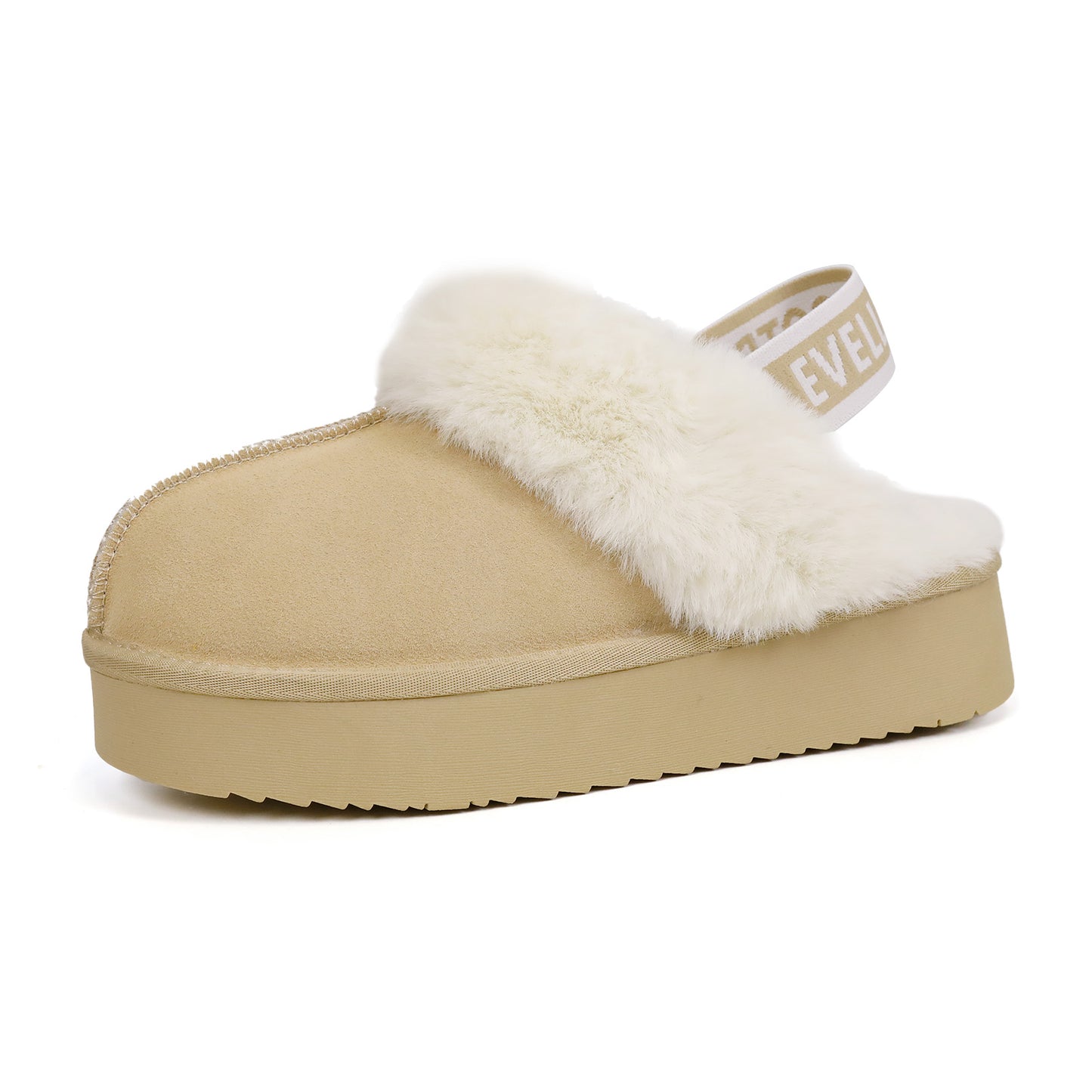 2411 Platform 2-Straps Fur Slipper Shoes