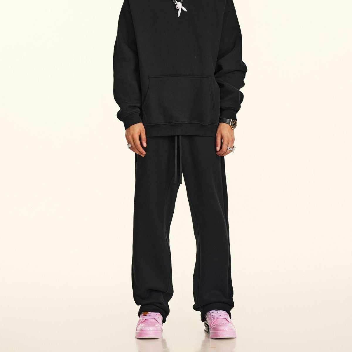 600GSM gerade Fleece-Jogginghose