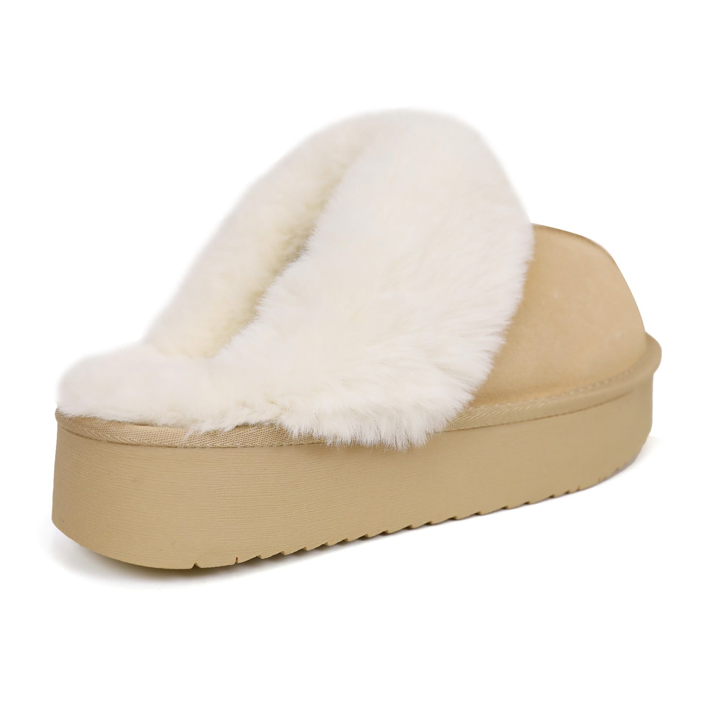 2411 Platform 2-Straps Fur Slipper Shoes