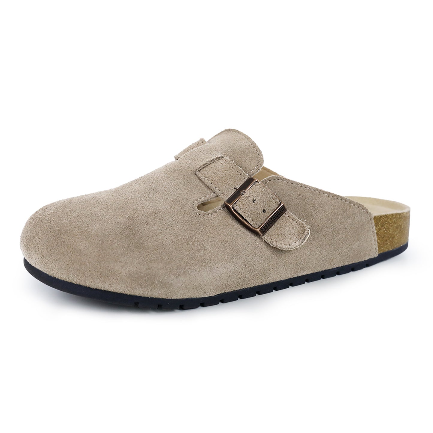 8555 Round Toe Suede Cork Clogs