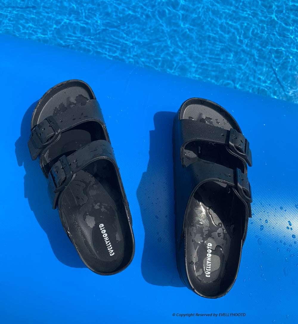 Colin Platform | EVA Double Buckle Lightweight Beach Slides - By EVELLYHOOTD